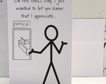 Snarky Boss&#39;s Day Card - Sarcastic Boss&#39;s Day Card - Funny Boss&#39;s Day Card