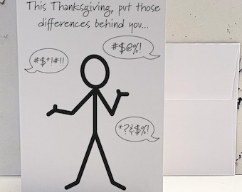 Snarky Thanksgiving Card: Sarcastic Humor