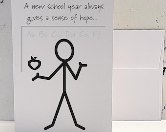 Funny Teacher Card: Sarcastic Back to School Gift