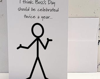 Funny Sarcastic Boss's Day Card: Snarky Humor