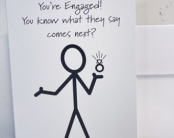 Snarky Engagement Card: Funny Wedding Message