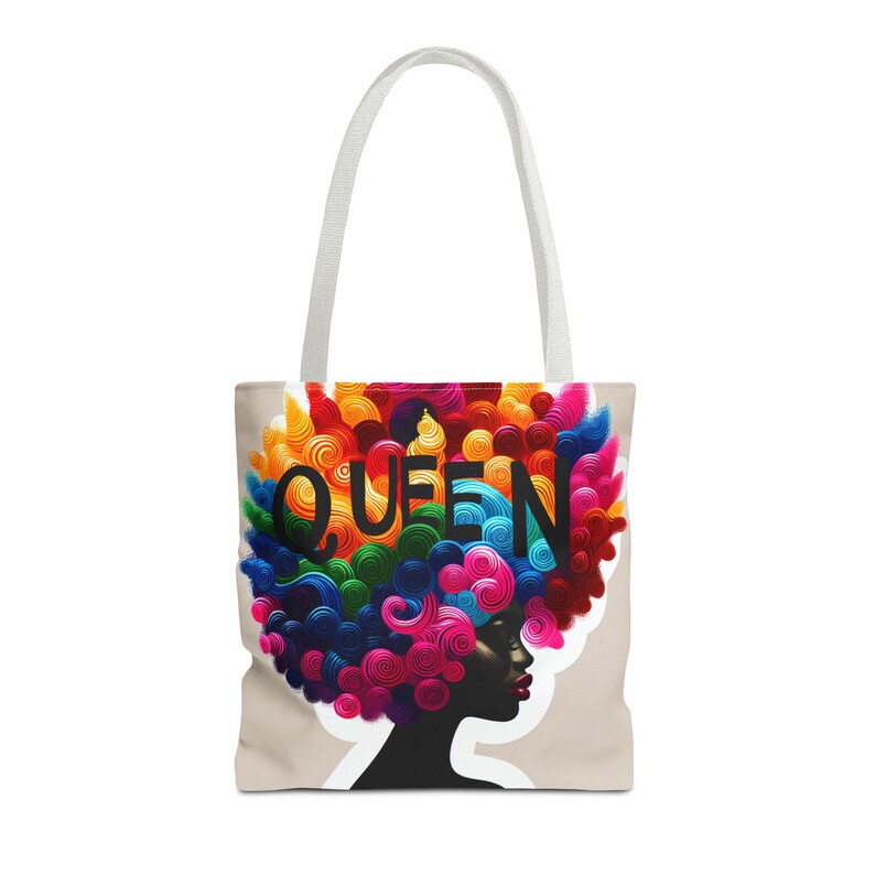 Afrocentric Graphic Tote Bag: Black Women's Shopping Carryall image 8