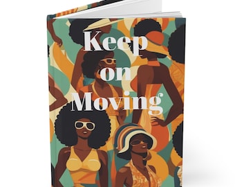 Retro Black Women Art Hardcover Journal: Inspirational Notebook