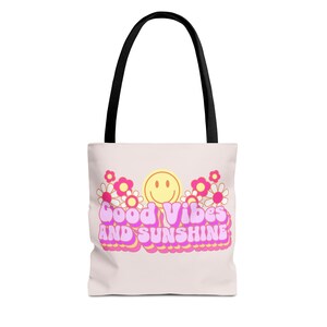 Good Vibes Tote Bag: Eco-Friendly Polyester Shopping Bag
