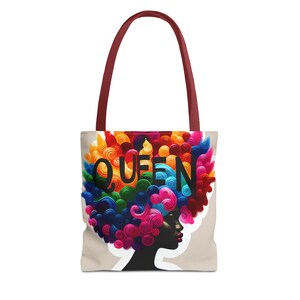 Afrocentric Graphic Tote Bag: Black Women's Shopping Carryall image 2
