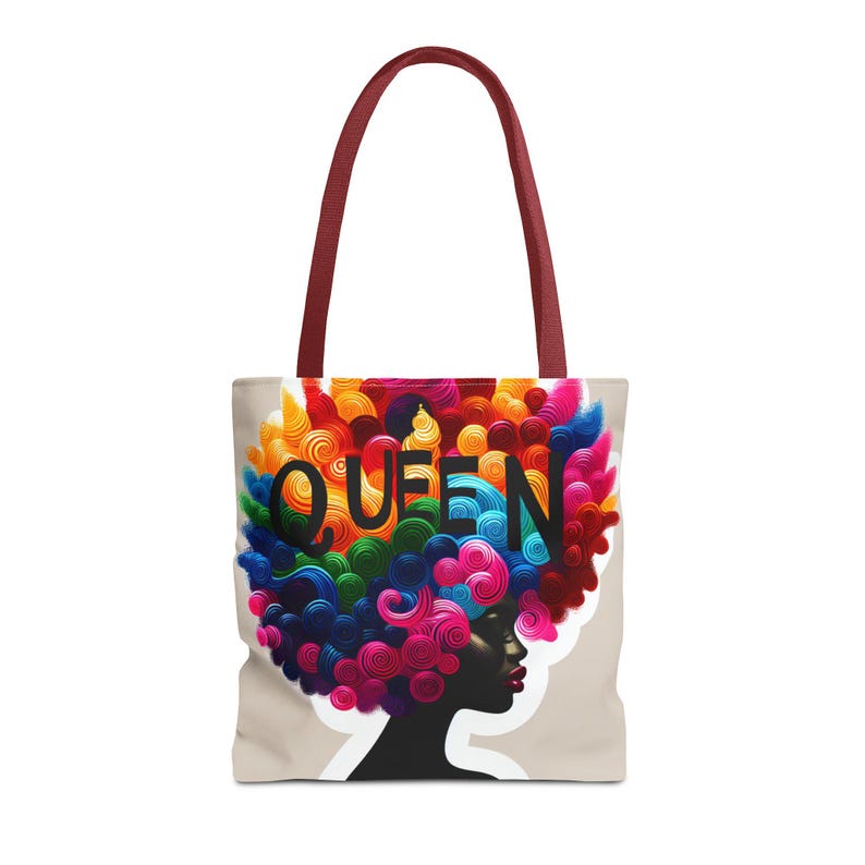 Afrocentric Graphic Tote Bag: Black Women's Shopping Carryall image 7
