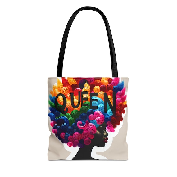 Afrocentric Graphic Tote Bag: Black Women's Shopping Carryall