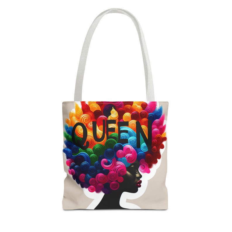 Afrocentric Graphic Tote Bag: Black Women's Shopping Carryall image 3