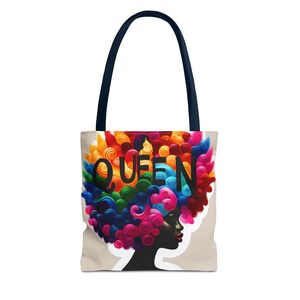 Afrocentric Graphic Tote Bag: Black Women's Shopping Carryall image 5