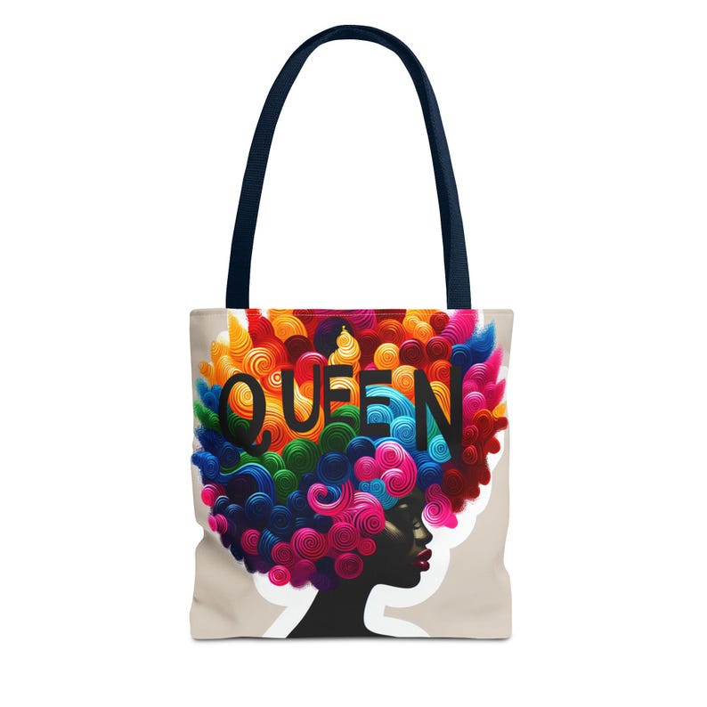 Afrocentric Graphic Tote Bag: Black Women's Shopping Carryall image 5