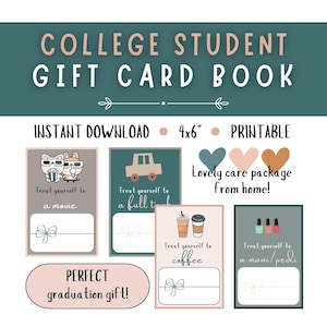 College Care Paket Geschenkkarte Buch | Abschlussgeschenk | Boho Geschenkkartenhalter | Geschenk für College Studenten Bauen Sie Ihr eigenes Geschenkkartenbuch