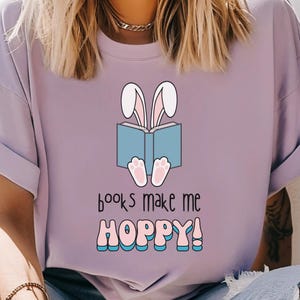 Easter Shirt for Librarian | Tshirt for Book Lover with Easter Bunny | Easter T-shirt for Reader | Gift for Teacher