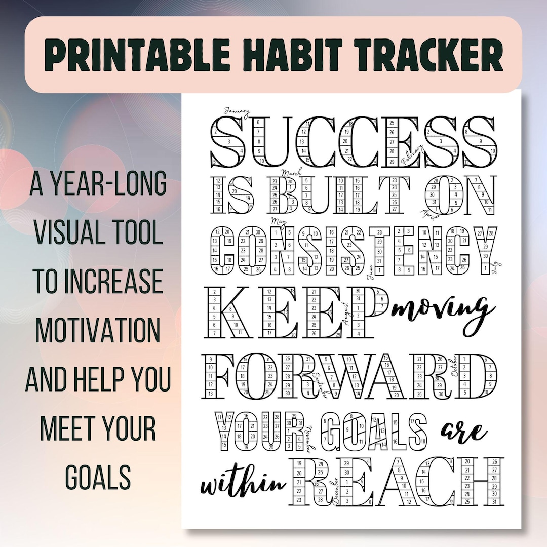 2025 New Years Resolution Printable Habit Tracker | Goal Setting ...