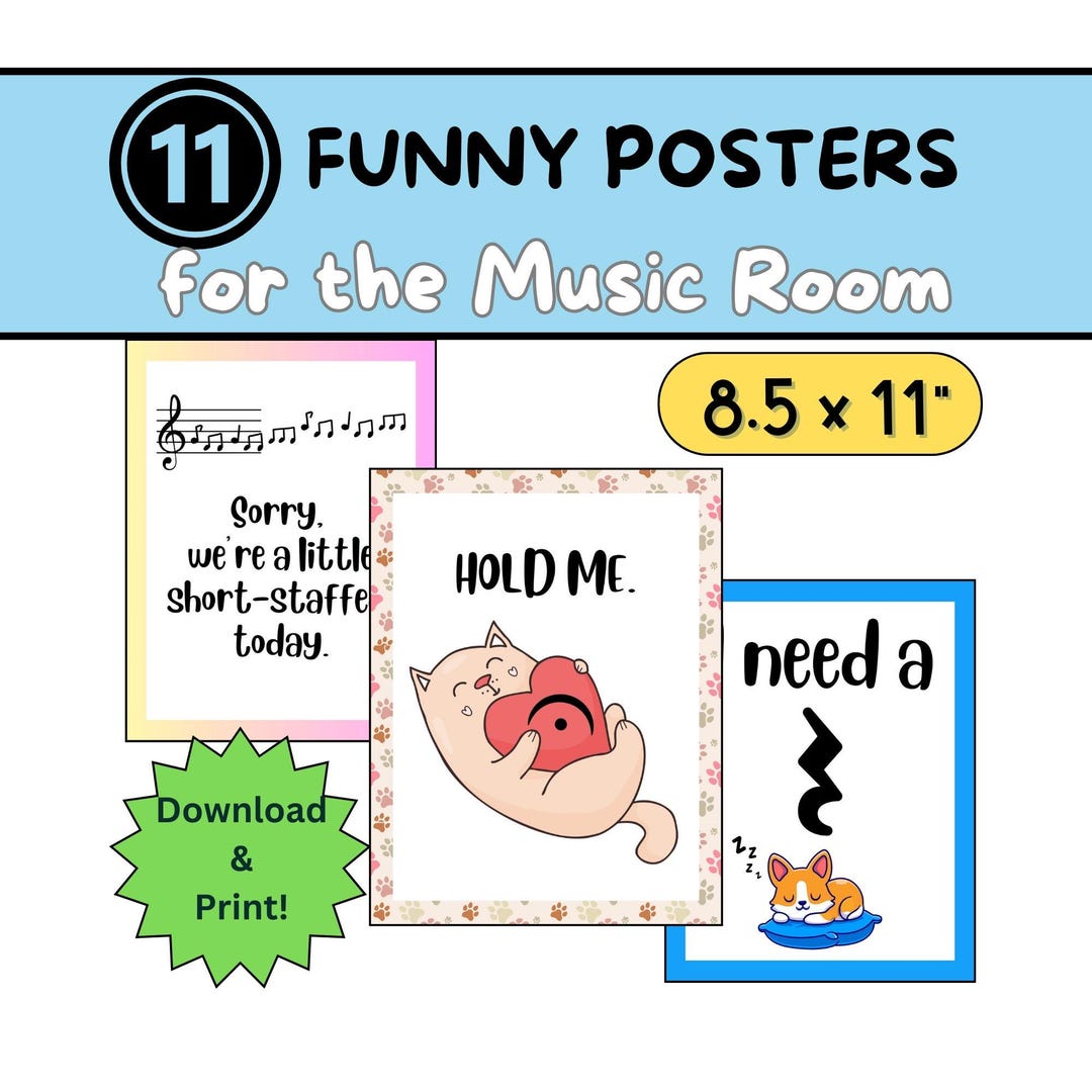Funny Printable Posters for the Music Room Elementary General Music ...