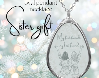 Colar oval "Melhores Amigas" para Irmãs | Presente para Irmã