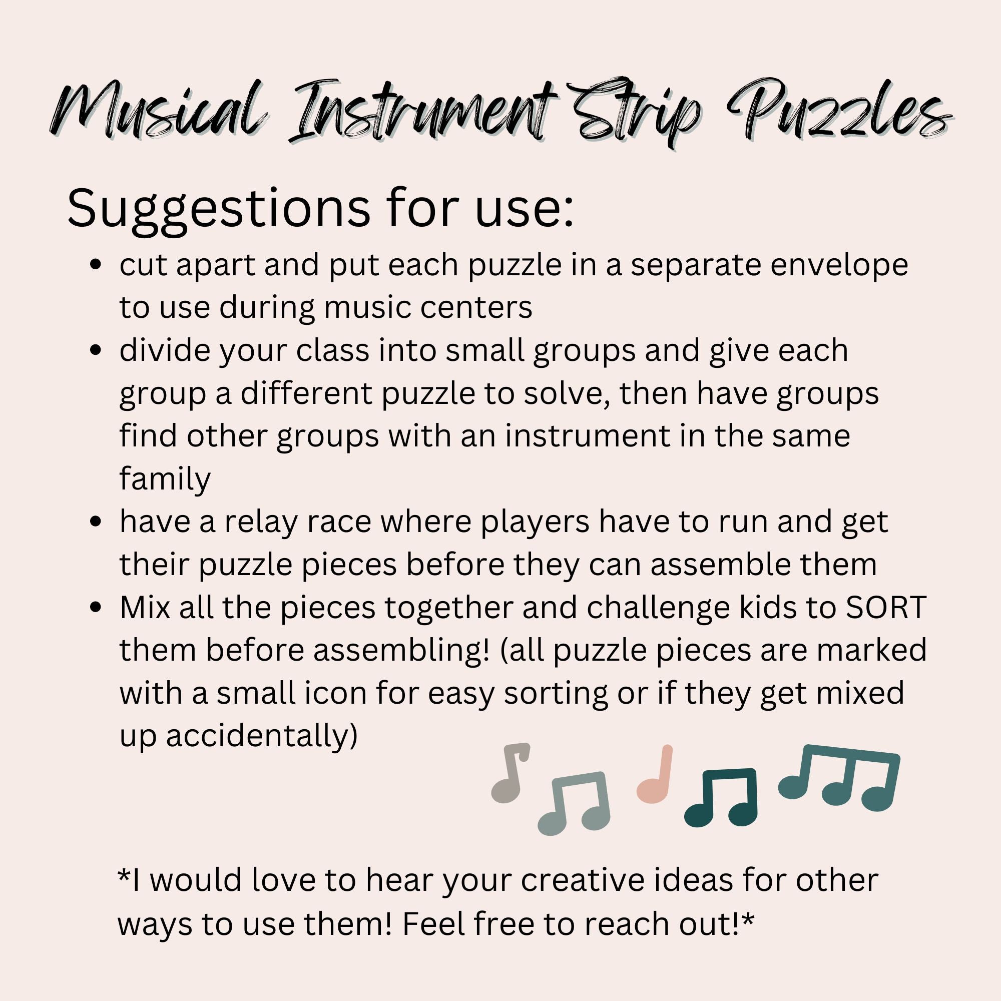 Musical Instrument Puzzles for Elementary Music, Music Centers Activity ...