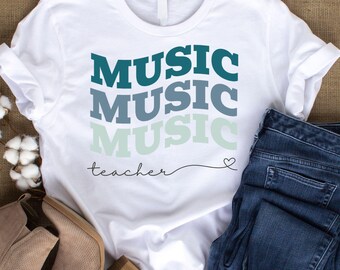 Music Teacher Unisex Softstyle T-Shirt | Shirt for Music Educator | Music Education Tee | Gift for Music Teacher Back to School