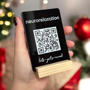 QR Code Display Sign Acrylic, Multi QR Code Social Media Sign, Custom Logo Acrylic Sign, Restaurant Bar Signs, Payment Sign