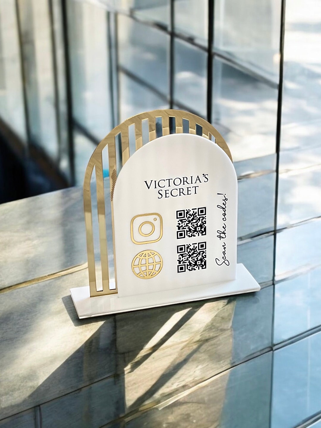 Custom Acrylic QR Code Sign: Business Social Media Display - Etsy