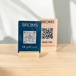 Mini QR Code Acrylic Sign for Cafes, Personalized Scan Menu, Price List Display, Hairdresser Sign, Cocktail Bar Sign