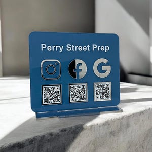 Acrylic QR Code Display Stand, Multi Code Sign, Salon Decoration, Social Media Sign, Custom Logo, Small Business, Beauty Shop Display