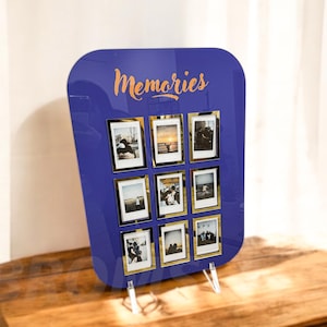 Polaroid Mini-Fotoanzeige Schilder, Fotoanzeige, Polaroid-Fotoschaukasten, Fotoaufbewahrung, 9 Fotokapazität, stilvoller Ausstellungsstand