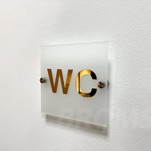 Wc-deurborden, acryl badkamerplaquettes, toiletdeurdecoratie, wc-borden, badkameraccessoires 5,9 x 5,9 inch