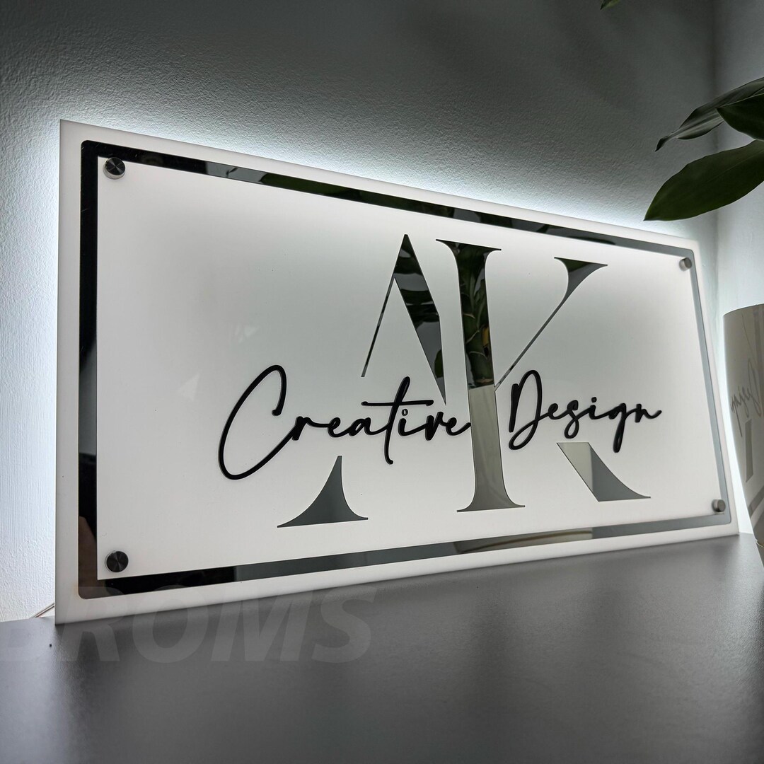 Custom Acrylic Backlit Signs With Logo, Modern LED Signs for Salon