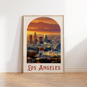 Los Angeles Druck, Kalifornien Druck, Einweihungsgeschenk, Griffen-Observatoire, Vintage Druck Kalifornien, Retro Wandkunst, LA Muttertagsgeschenk