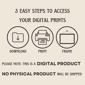 May include: Three easy steps to access your digital prints: download, print, and frame. Please note: This is a digital product. No physical product will be shipped.