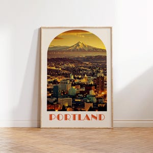 ポートランドの壁アート、ポートランドのポスター、オレゴン州ポートランド、バーカートの壁アート、ホームバーアート、バーカートの装飾、バーカートのアクセサリー、記念日の贈り物