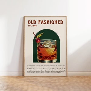 Arte antiguo, regalo de whisky para el Día del Padre, impresión antigua, arte mural antiguo, arte de cócteles vintage, obra de arte antigua