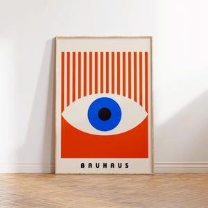 Bauhaus Eye Print, Bauhaus Print, minimalist midcentury modern Wall Art, Geometric Art Print, Modern Home Wall Decor, Bauhaus wall art