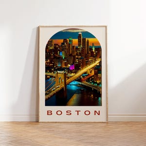 Druk Boston, Uniwersytet Boston, Pomysły na prezenty w Bostonie, Dzieła sztuki w Bostonie, Plakat Boston, Prezent dla Bostonian, Prezent na parapetówkę, Sztuka ścienna w Massachusetts