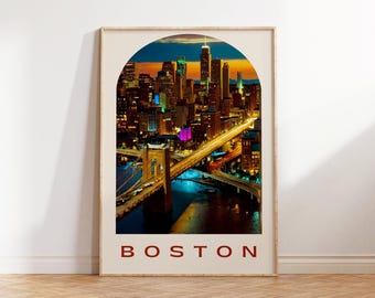 Boston print, Boston University, Boston gift ideas, Boston artwork, Boston poster, Bostonian gift, housewarming gift, Massachusetts wall art