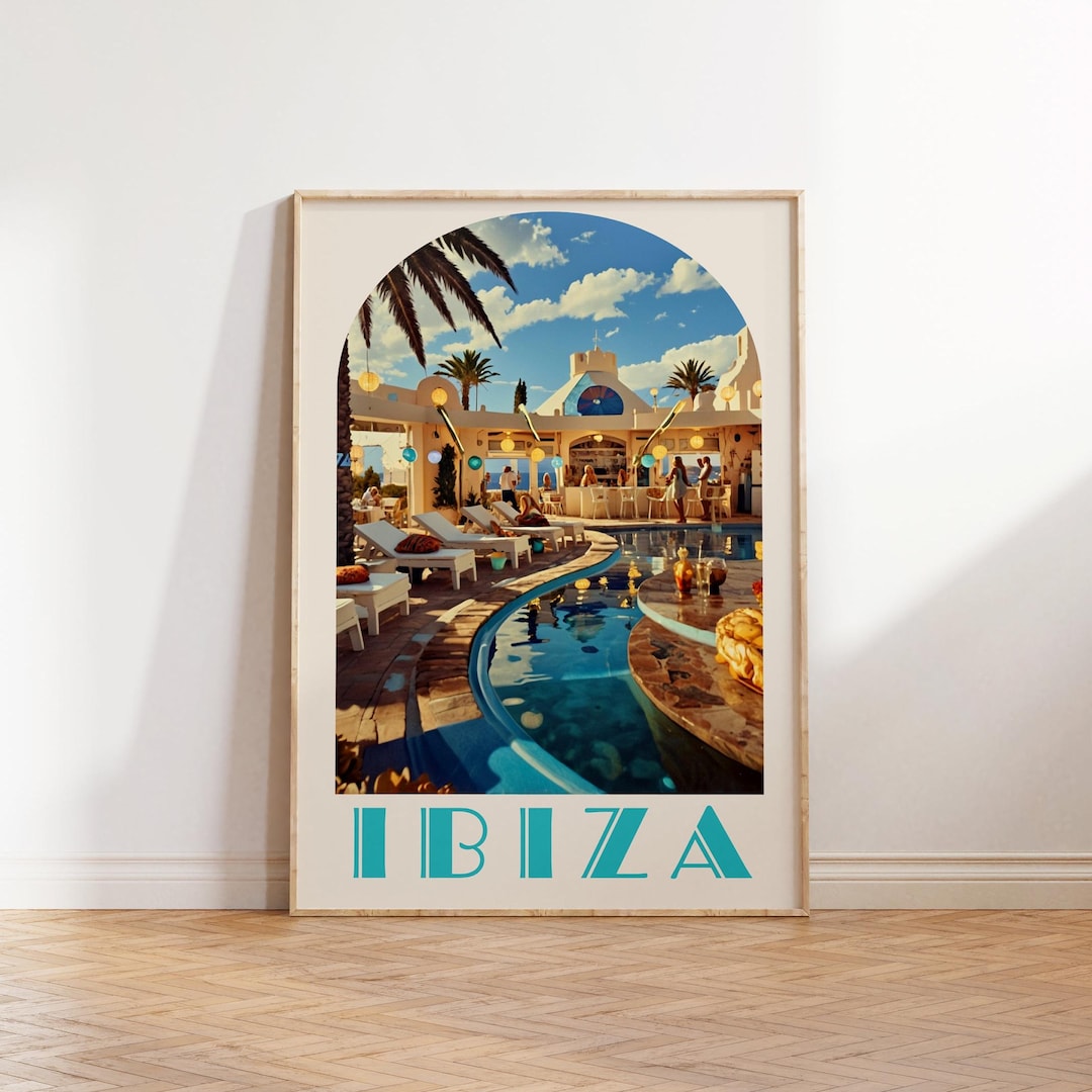 Ibiza Wall Art, Retro Ibiza Poster, Vintage Travel Poster, Anniversary ...