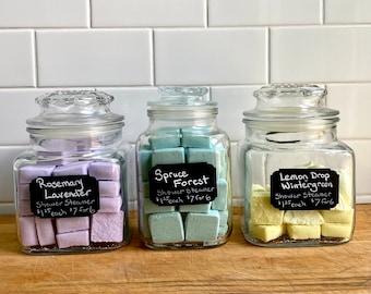Shower Steamers  - Spruce and Eucalyptus, Lavender Mint and Rosemary, Lemondrop and Wintergreen - Essential Oils, Low Waste