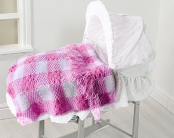 Knitting Pattern -Gingham Blanket Pattern - Baby Pattern - Baby Blanket Pattern - Baby Afghan Pattern - Cot Blanket- KP161