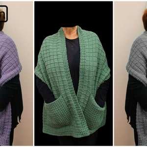 Knitting Pattern - Knitted Pocket Scarf Pattern - Pattern for Shoulder Warmer Scarf - Pocket Scarf Knitting Pattern -  KP596