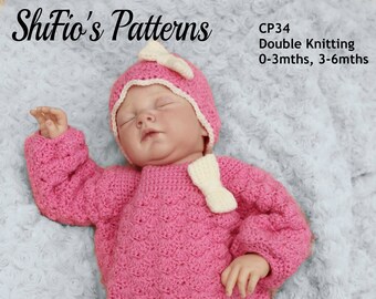 Crochet Pattern - Crochet Playsuit Pattern - Pramsuit Pattern - Baby Pram Suit Pattern - Baby Play Suit Pattern - 2 Sizes - CP34