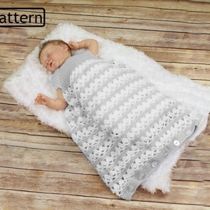 Crochet Pattern sleeping bag -  baby cocoon pattern - crocheted sleeping bag pattern - baby sleep sack - USA & UK Terms - CP196