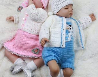 CROCHET PATTERN For Baby Charlotte & George, Dress, Jacket, Romper, Hat PDF 323 Digital Download