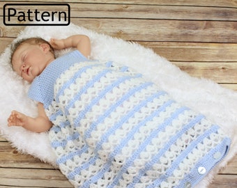 Crochet Pattern Baby Sleeping Bag - Baby cocoon pattern - Crocheted sleeping bag pattern - Baby sleep sack - 3 Sizes - CP196