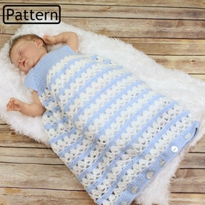 Crochet Pattern Baby Sleeping Bag - Baby cocoon pattern - Crocheted sleeping bag pattern - Baby sleep sack - 3 Sizes - CP196