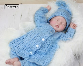 Crochet Pattern- Boy - Girl - Baby - Jacket -Trousers- Pants - Bonnet - Hat - USA -  CP23