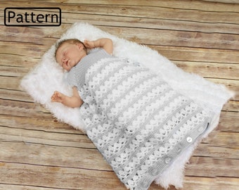 Crochet Pattern sleeping bag -  baby cocoon pattern - crocheted sleeping bag pattern - baby sleep sack - USA & UK Terms - CP196