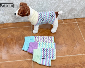 Crochet Pattern - Crochet Dog Sweater Pattern - Dog Crochet Pattern - Dog Jumper Pattern - Dog Coat Pattern - 4 Sizes - CP467