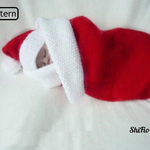 Knitting Pattern - Baby Stocking Papoose - Cocoon - Hat - 3 Sizes - UK & USA terminology - KP129 Digital Download