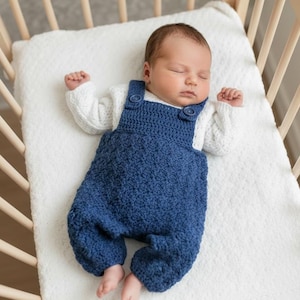 Baby Dungarees Crochet Pattern UK | DK Yarn | Newborn, Preemie, 0–3m, 3–6m | PDF Crochet Overalls Pattern | ShiFio CP443