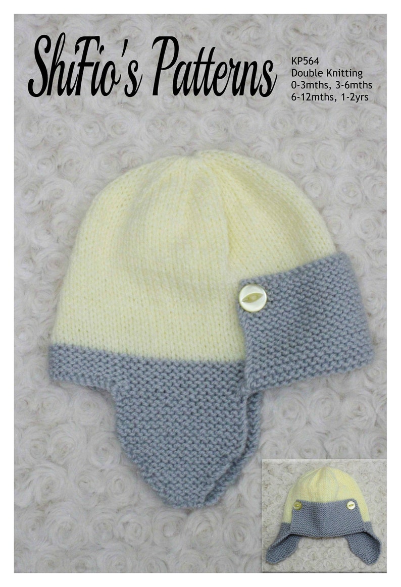 KNITTING PATTERN For Baby Aviator Hat Bonnet in 4 Sizes PDF 564 Digital Download image 7